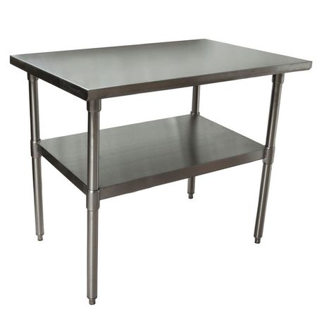 BK RESOURCES Work Table 14/304 Stainless Steel With Galvanized Undershelf 48"Wx36"D QTT-4836